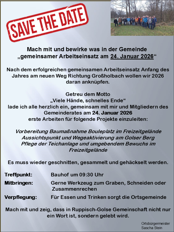 Flyer Arbeitseinsatz 2026